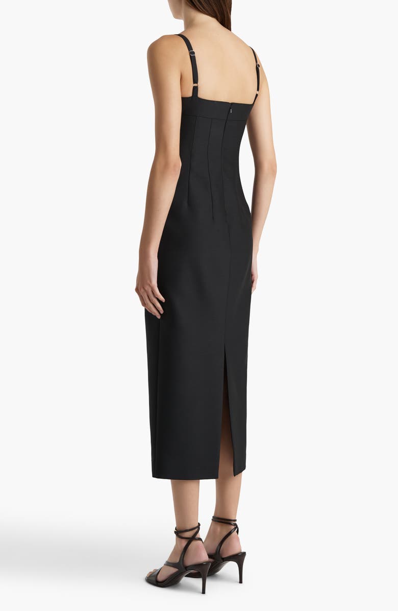 Khaite Lotte Virgin Wool & Silk Faille Sheath Dress, Alternate, color, Black