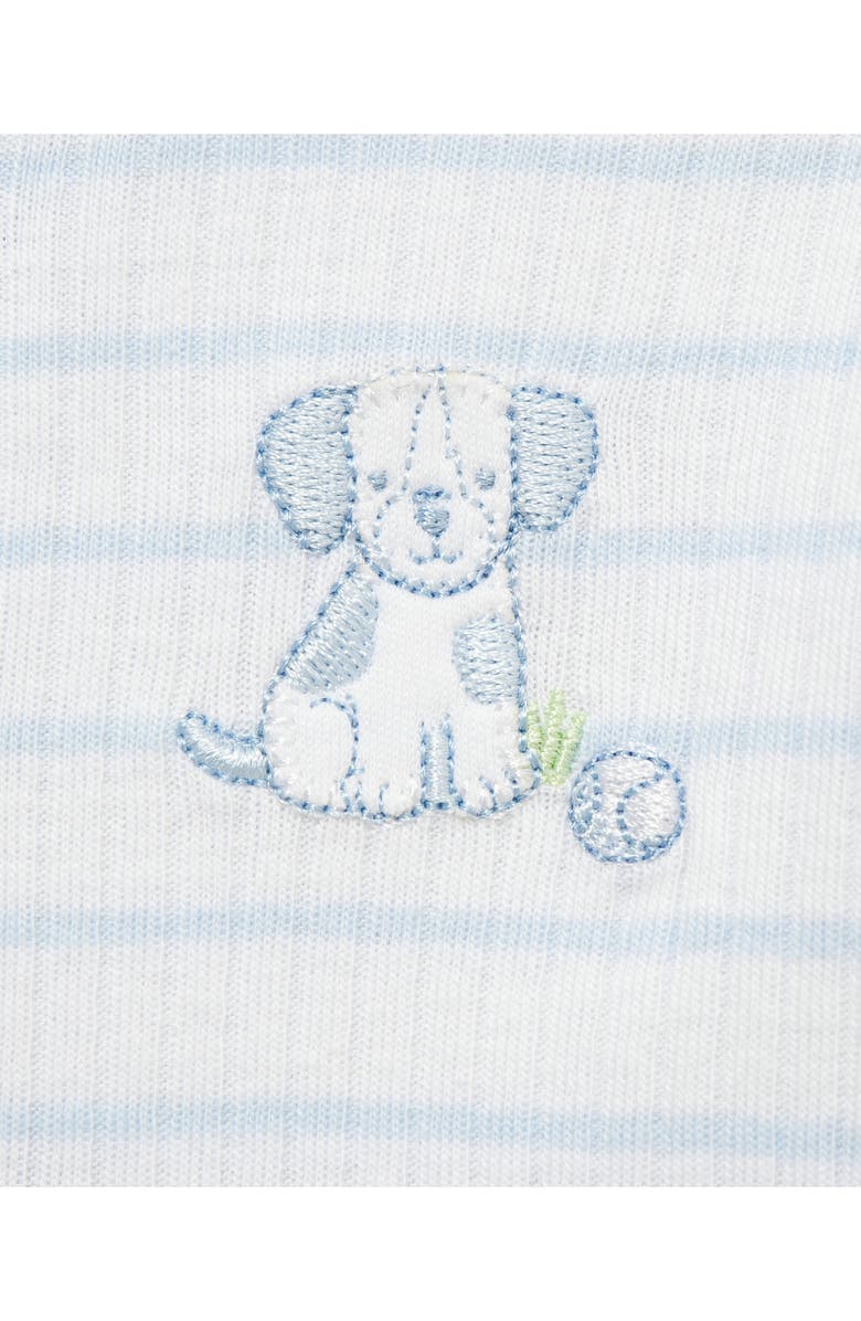 Little Me 3-Piece Rib Cardigan, Joggers & Cap Set, Alternate, color, Blue