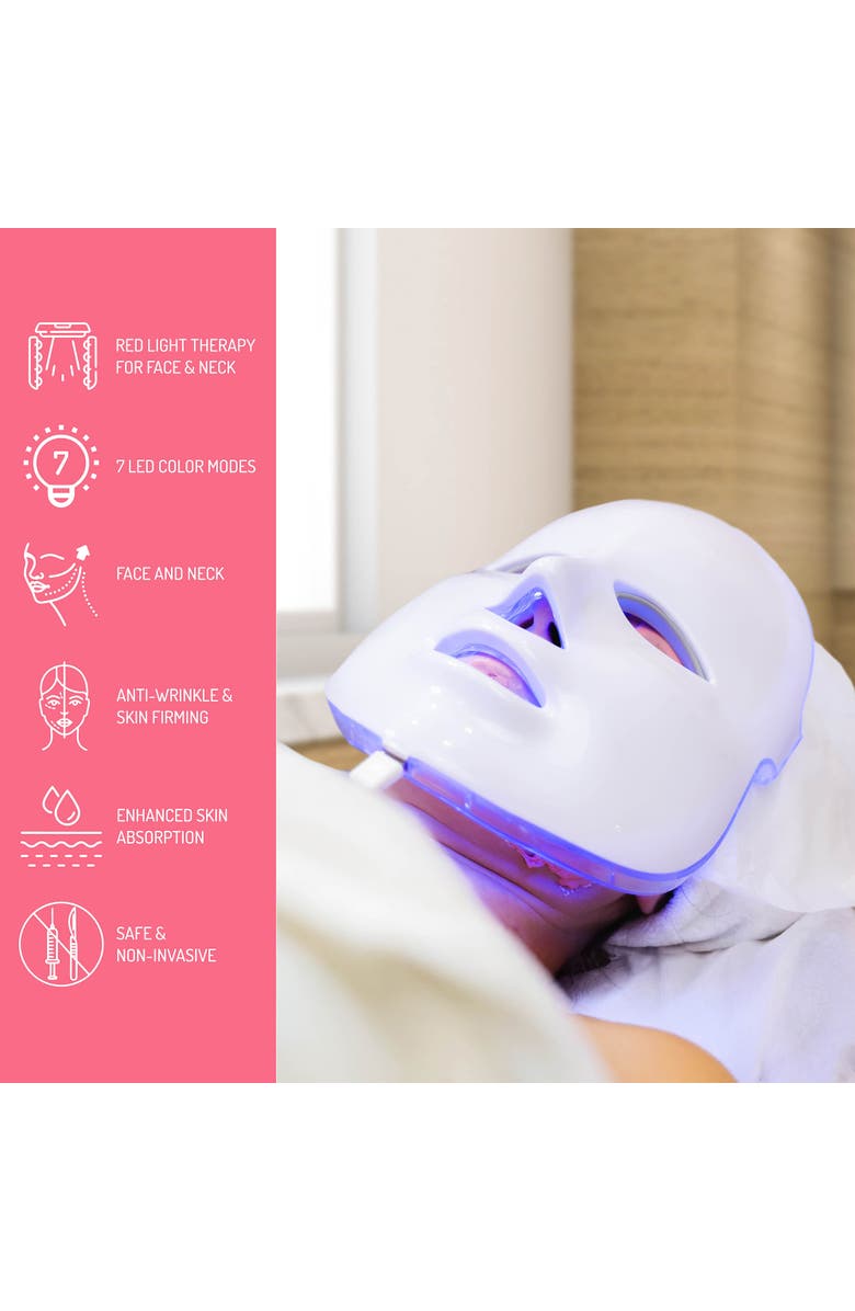 PURSONIC Ultimate LED Rejuvenation Set Face Mask, Eye Mask & 7-in-1 Light Therapy Device, Alternate, color, White