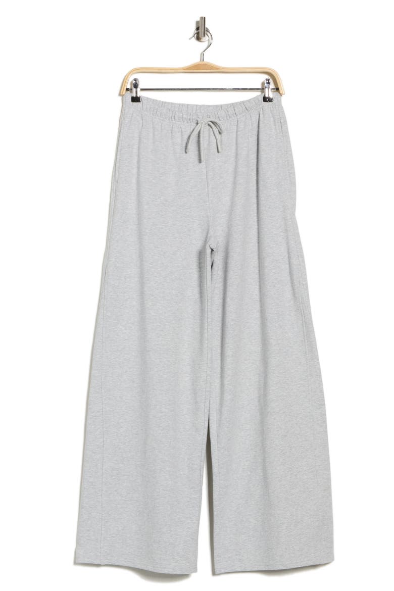 Relay French Terry Ultra Wide Leg Pants, Alternate, color, GREY LIGHT HEATHER