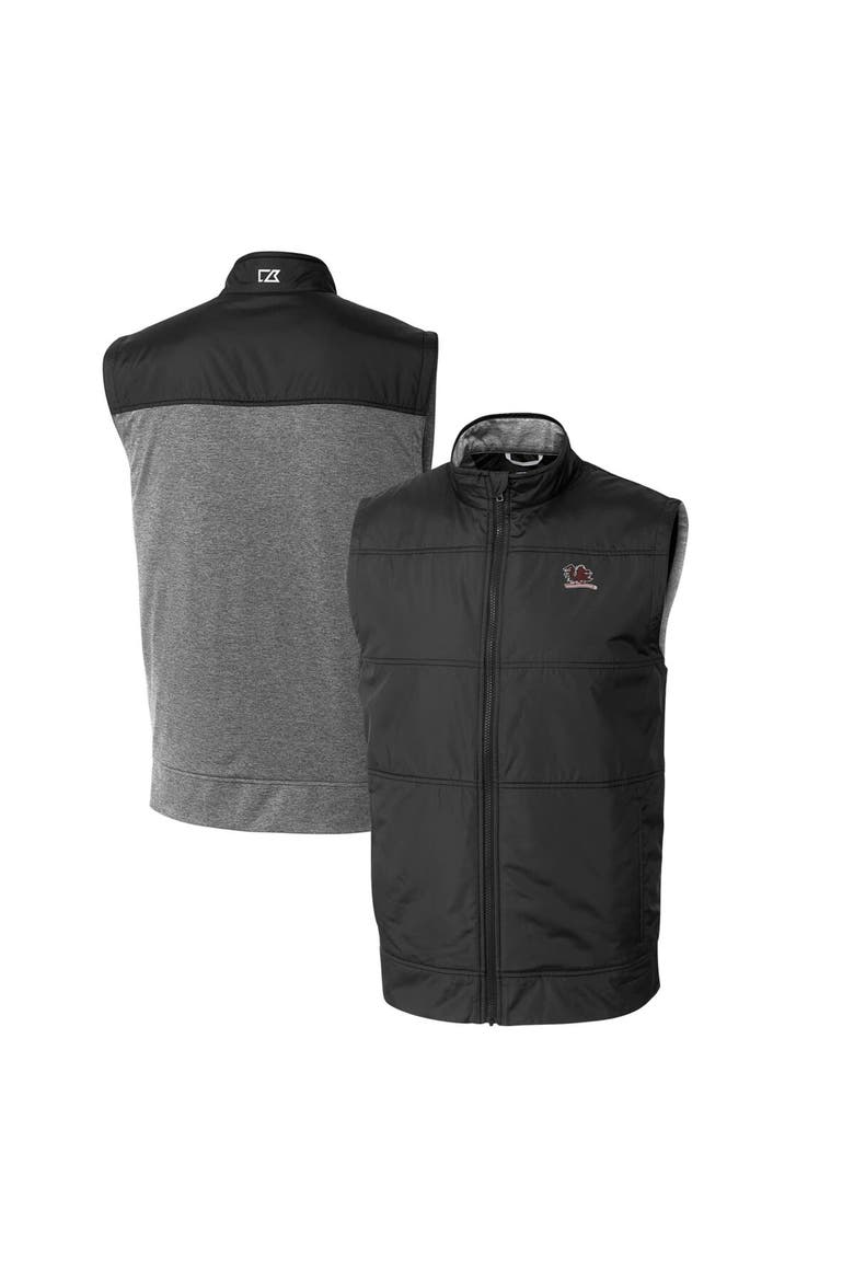 Men's Cutter & Buck Black South Carolina Gamecocks Big & Tall Stealth Hybrid Quilted Full-Zip DryTec Windbreaker Vest, Main, color, Black