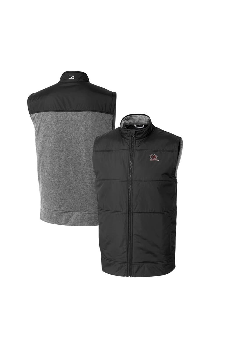 Cutter & Buck Men's Cutter & Buck Black South Carolina Gamecocks Big & Tall Stealth Hybrid Quilted Full-Zip DryTec Windbreaker Vest, Main, color, 