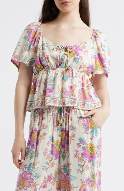 Half Moon Bay Print Top