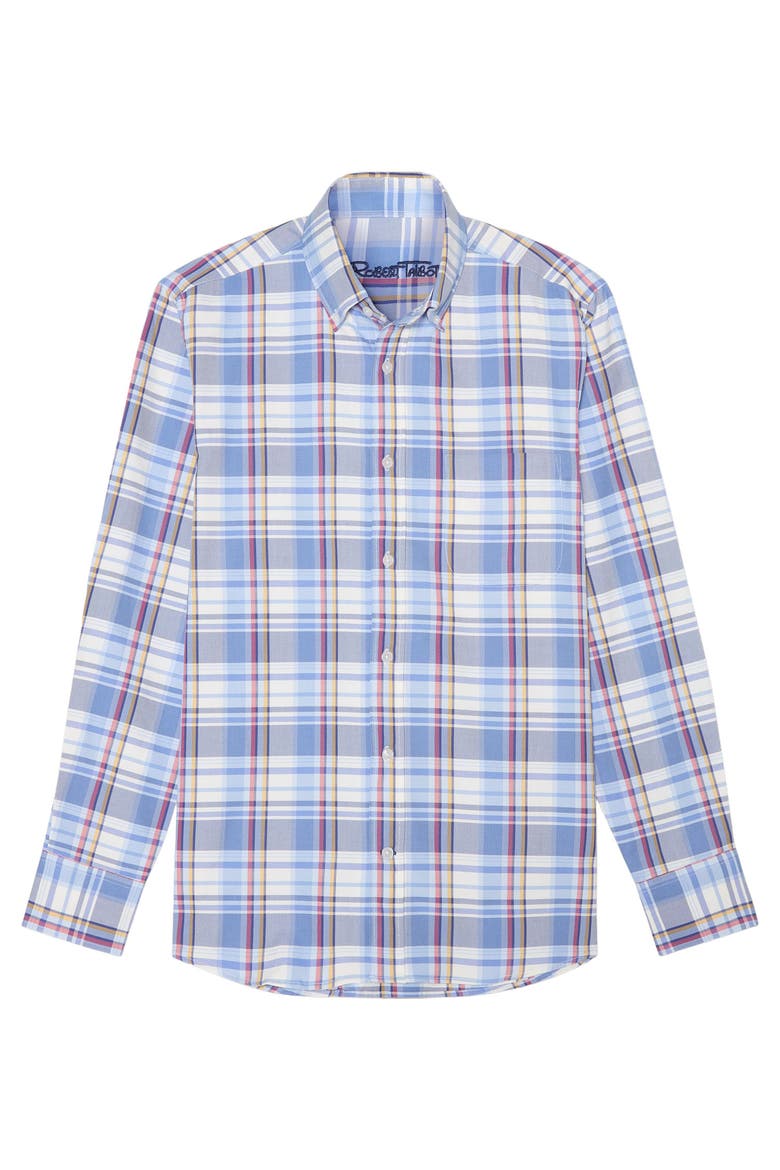 Harrison Button Down Multicolor Plaid Oxford Shirt, Main, color, Blue Multi
