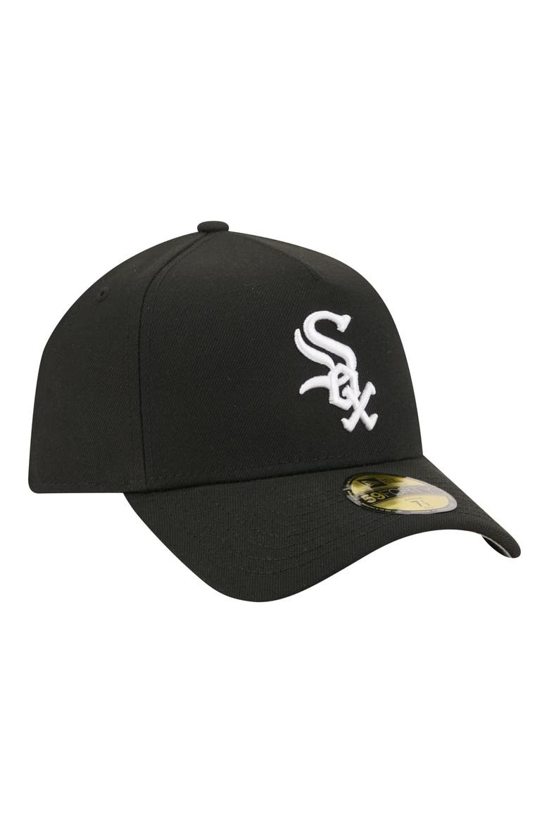 Men's New Era  Black Chicago White Sox A-Frame 59FORTY Fitted Hat, Alternate, color, Black