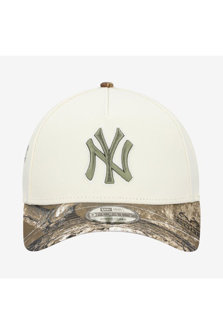 Men's New Era Khaki/Realtree Camo New York Yankees 9FORTY A-Frame Adjustable Hat, Alternate, color, Khaki