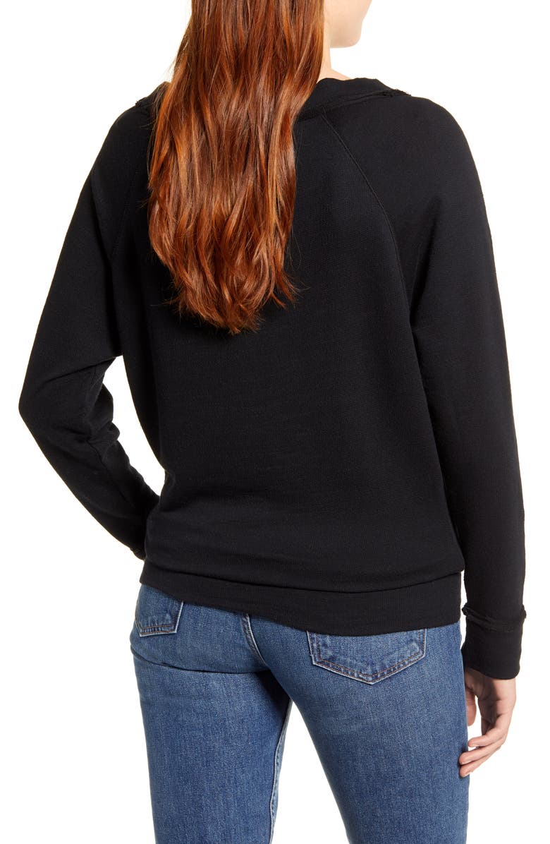 Caslon<sup>®</sup> Dolman Sleeve Cotton Blend Pullover, Alternate, color,