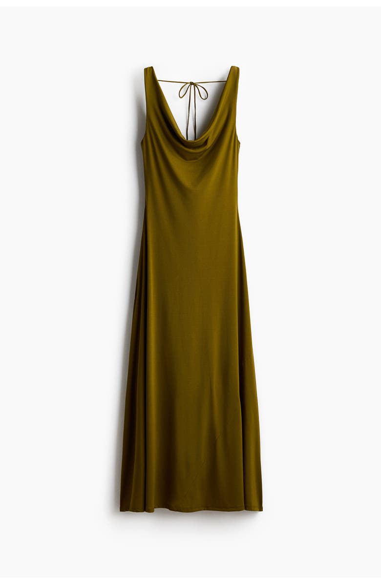 H&M Draped Jersey Dress, Main, color, Olive Green