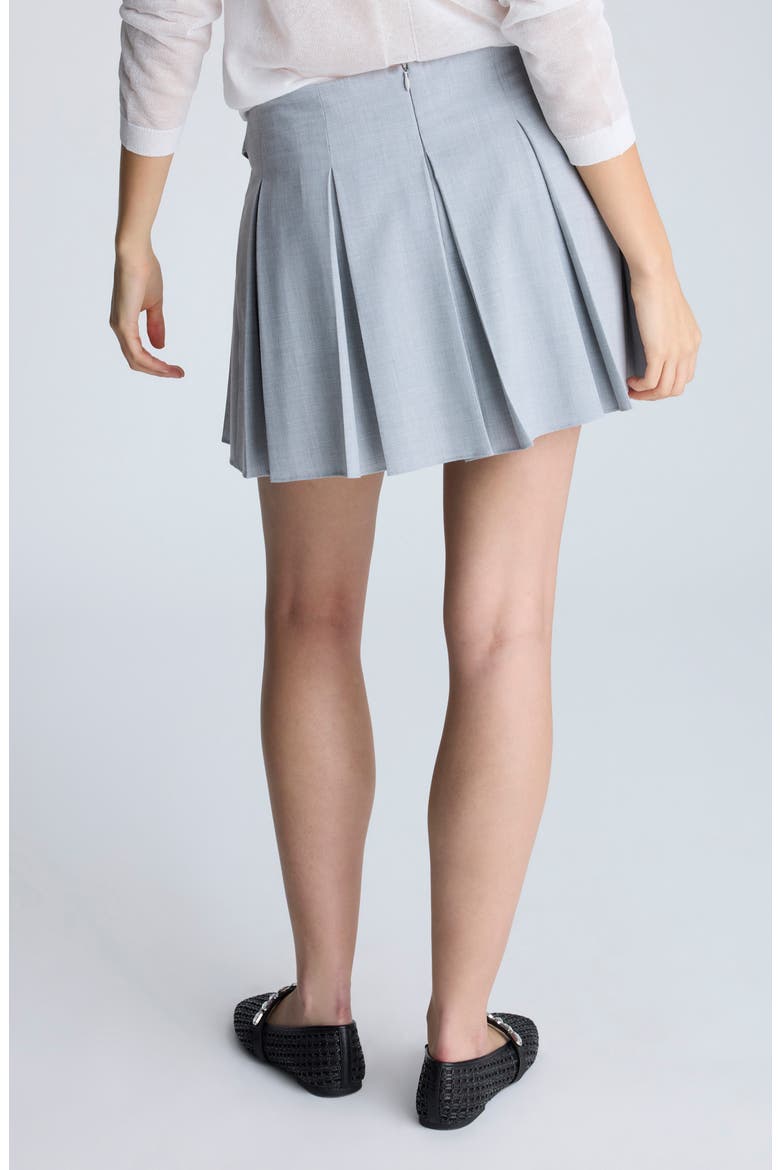 Pleated A-Line Mini Skort, Alternate, color, GREY DUSK MELANGE