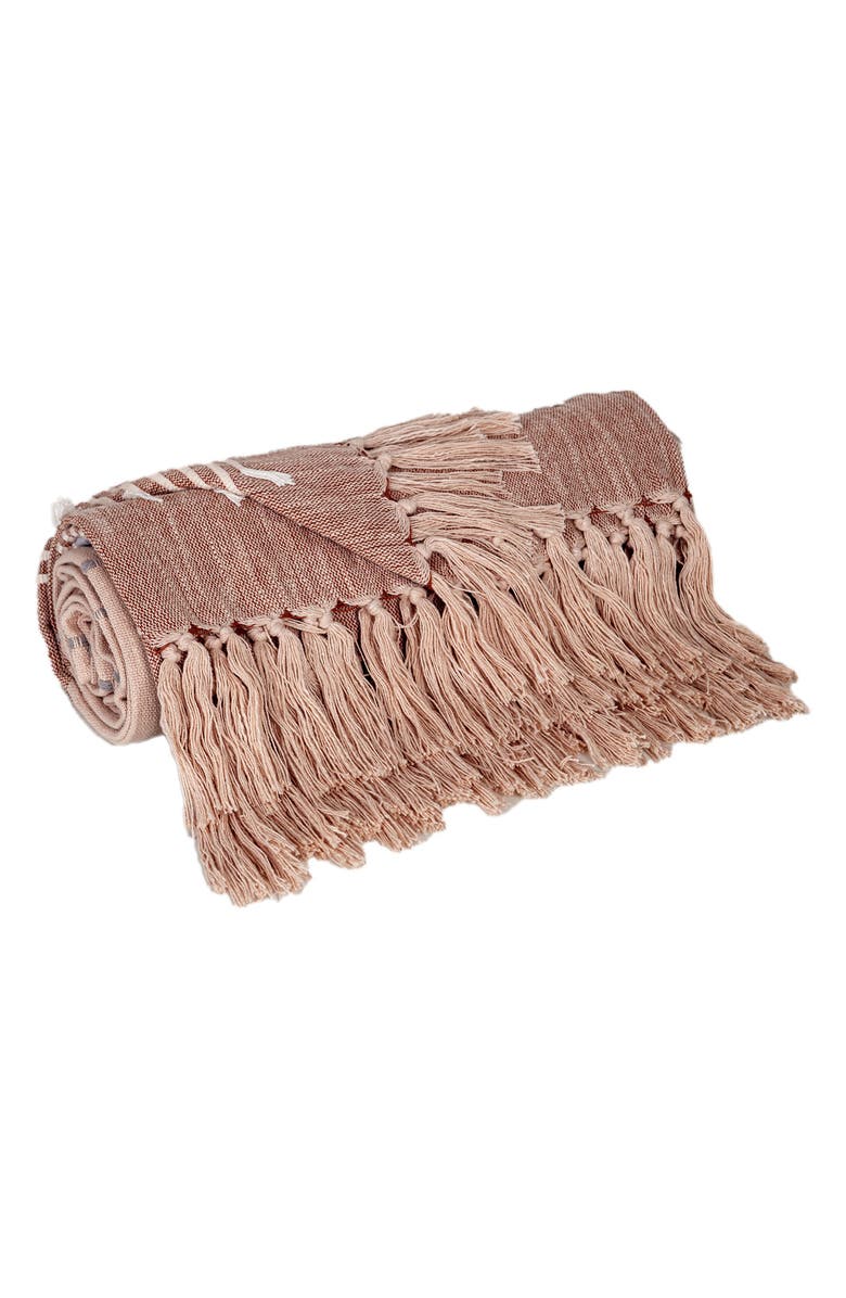PARKLAND COLLECTION Adonia Fringe Throw Blanket, Alternate, color, Grey Rust