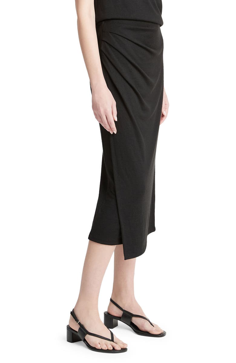Vince Side Drape Knit Midi Skirt, Alternate, color, 