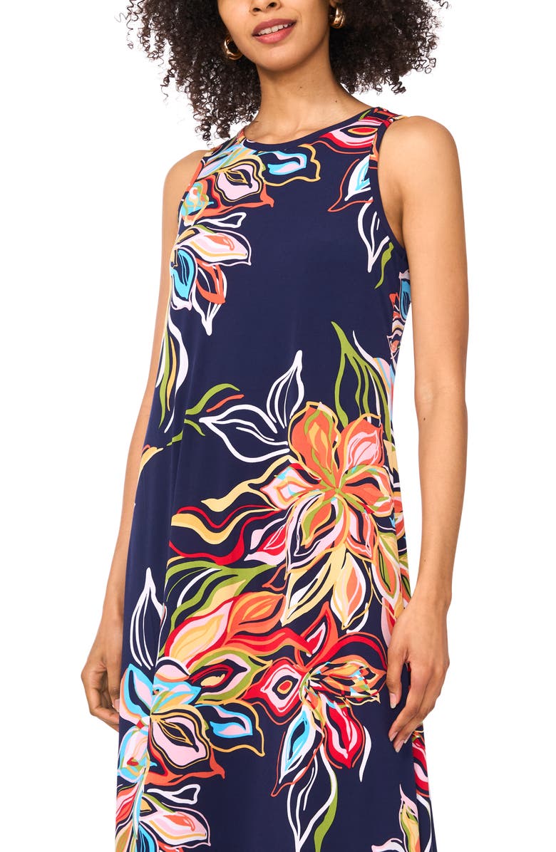 Vince Camuto Printed Sleeveless Jersey Maxi Dress, Alternate, color, 