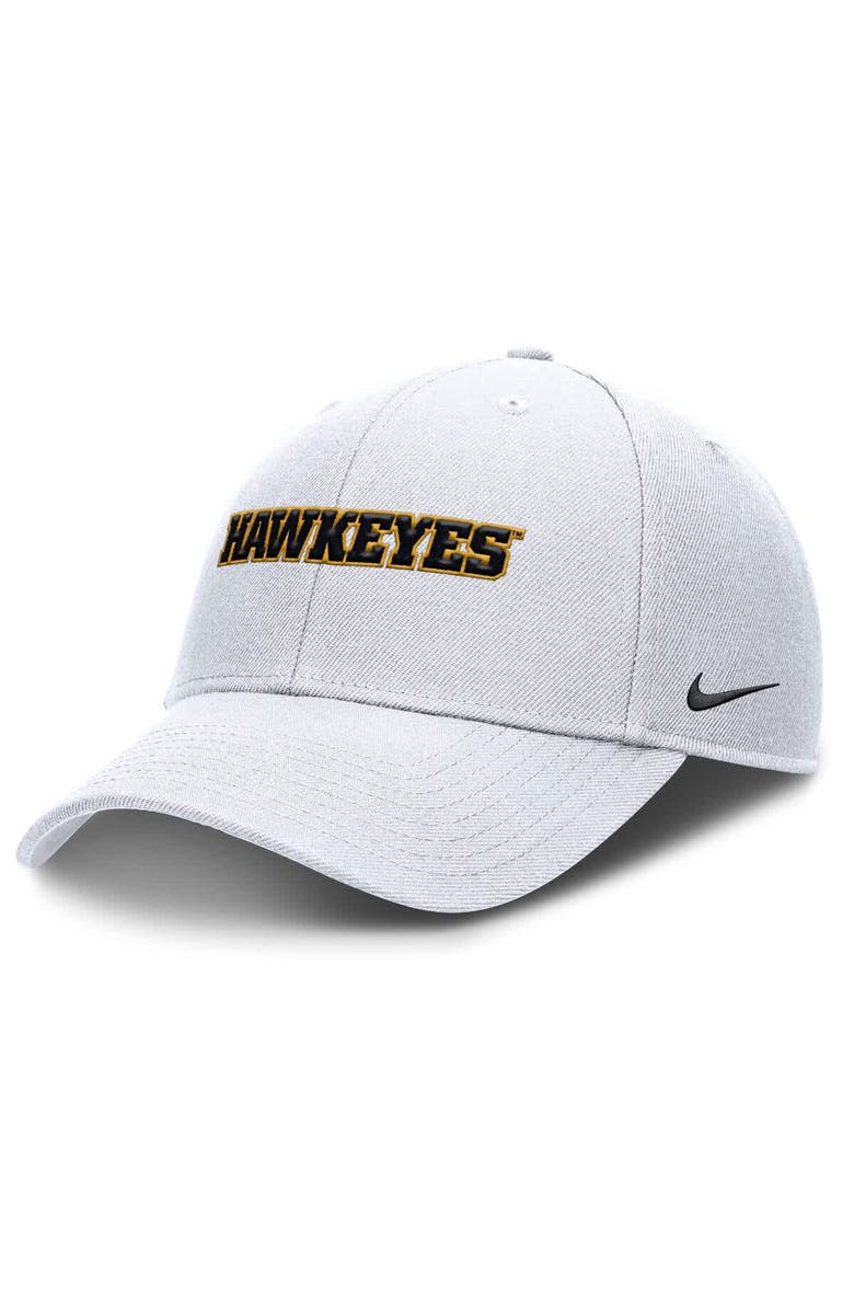 Nike Men's Nike White Iowa Hawkeyes 2025 On-Field Rise Performance Adjustable Hat, Main, color, White