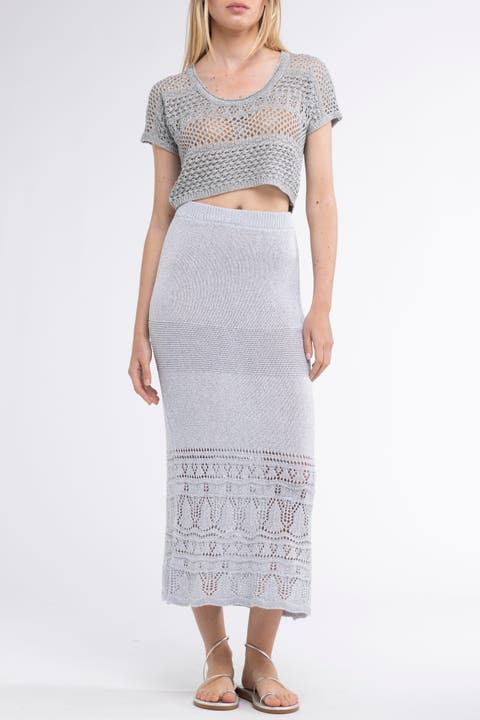 Gioca Crochet Cover-Up Maxi Skirt