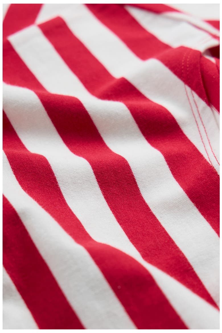 Sailor Stripe Three Quarter Sleeve Organic Cotton T-Shirt, Alternate, color, SCALLION SCARLET