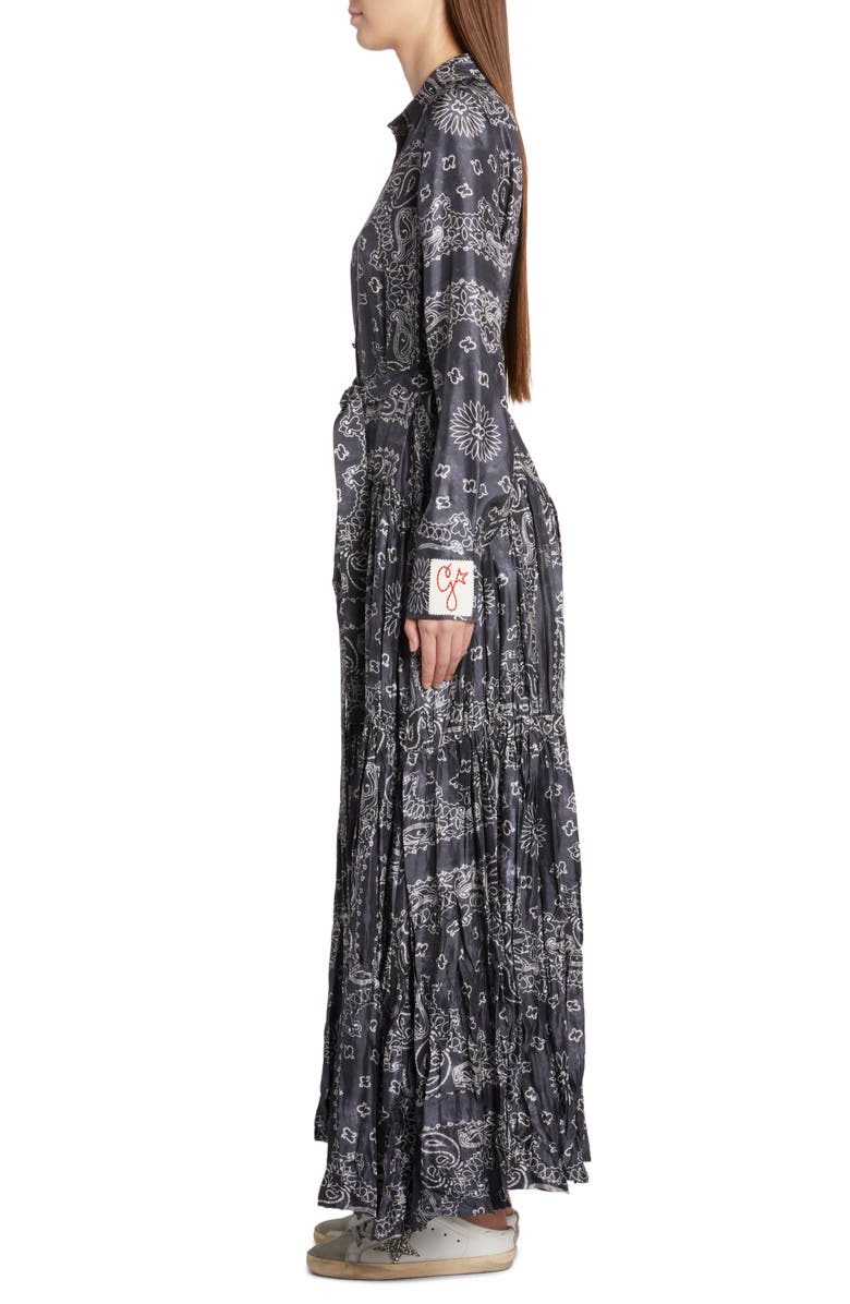 Golden Goose Bandana Print Long Sleeve Twill Maxi Dress, Alternate, color, 