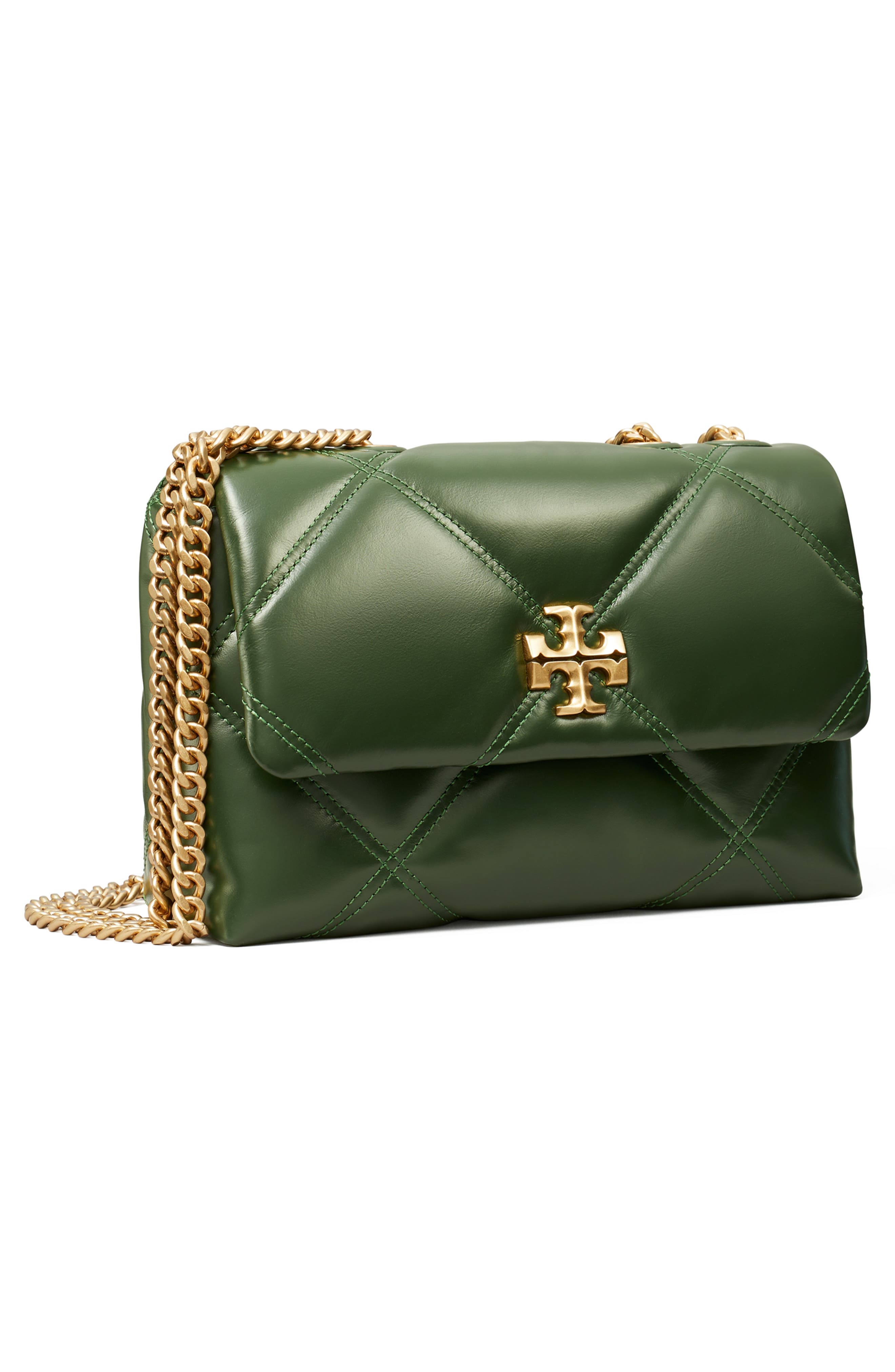 Tory Burch Small Kira Diamond Quilted Convertible Leather Shoulder Bag, Alternate, color, 