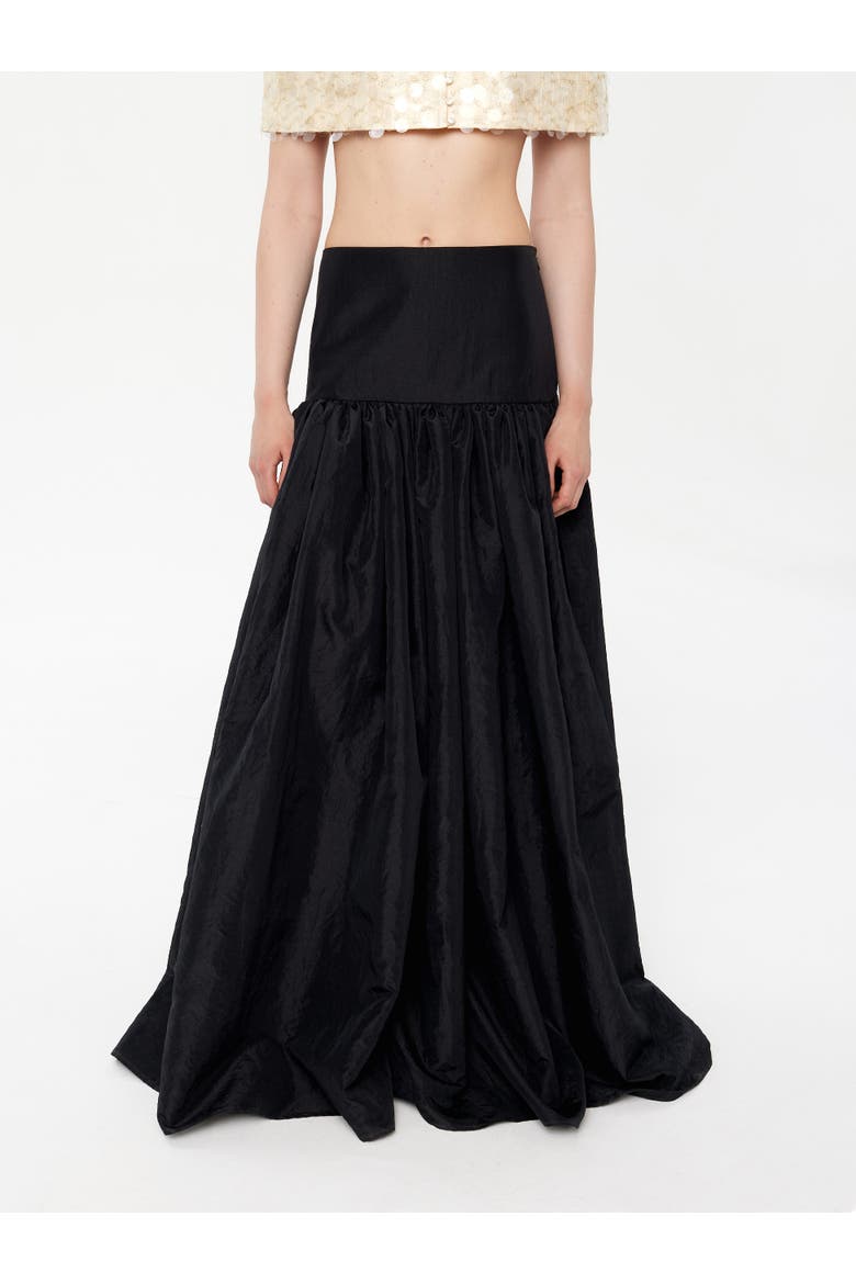 Maxi Evening Taffeta Skirt, Main, color, Black