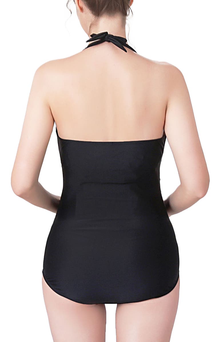 Kimi & Kai Dana UPF 50+ One-Piece Maternity Swimsuit, Alternate, color, Black