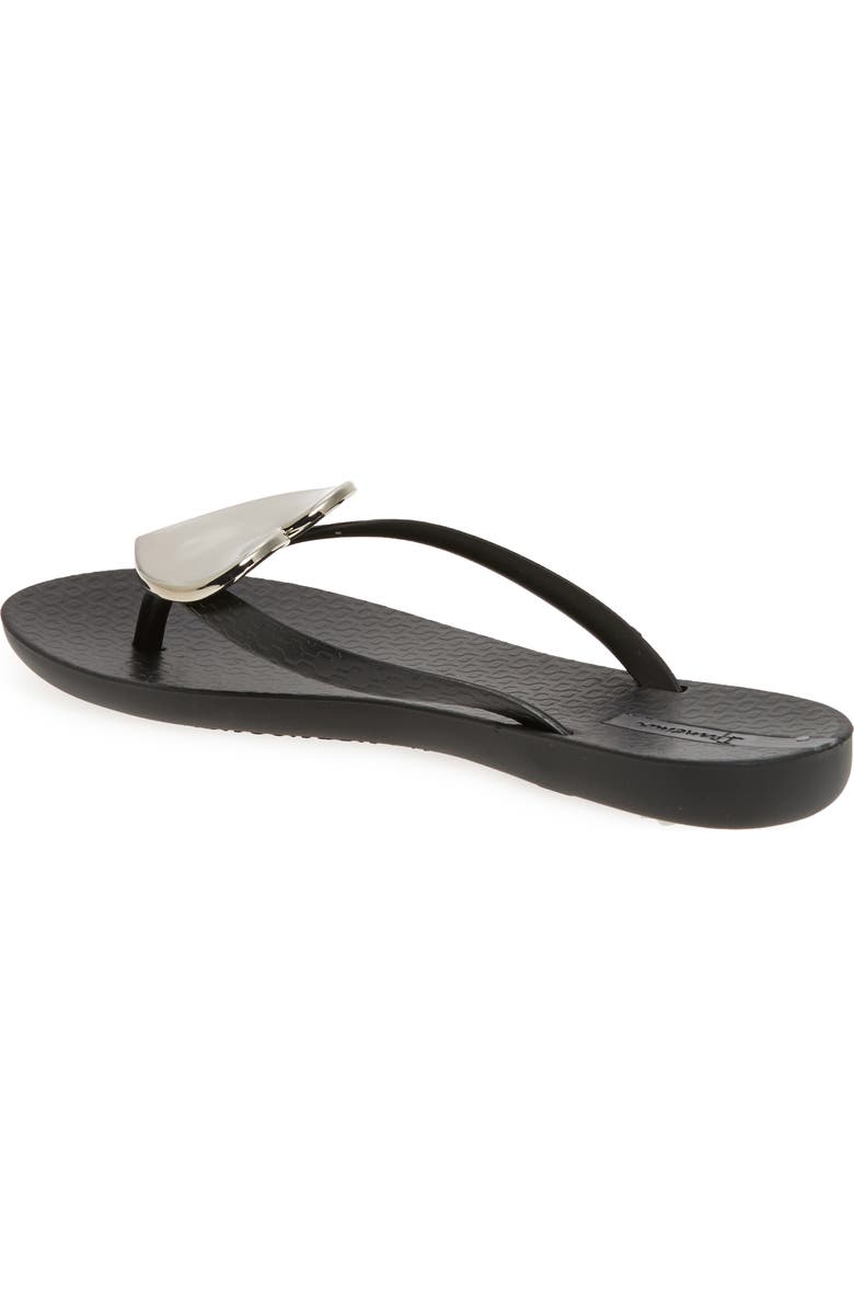 Ipanema Wave Heart Flip Flop, Alternate, color, Black