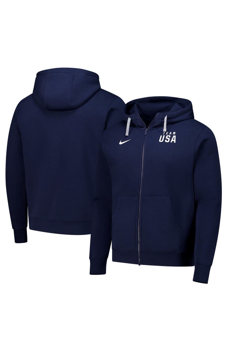 Nike Men's Nike Navy Team USA Club Full-Zip Hoodie Jacket, Main, color, 