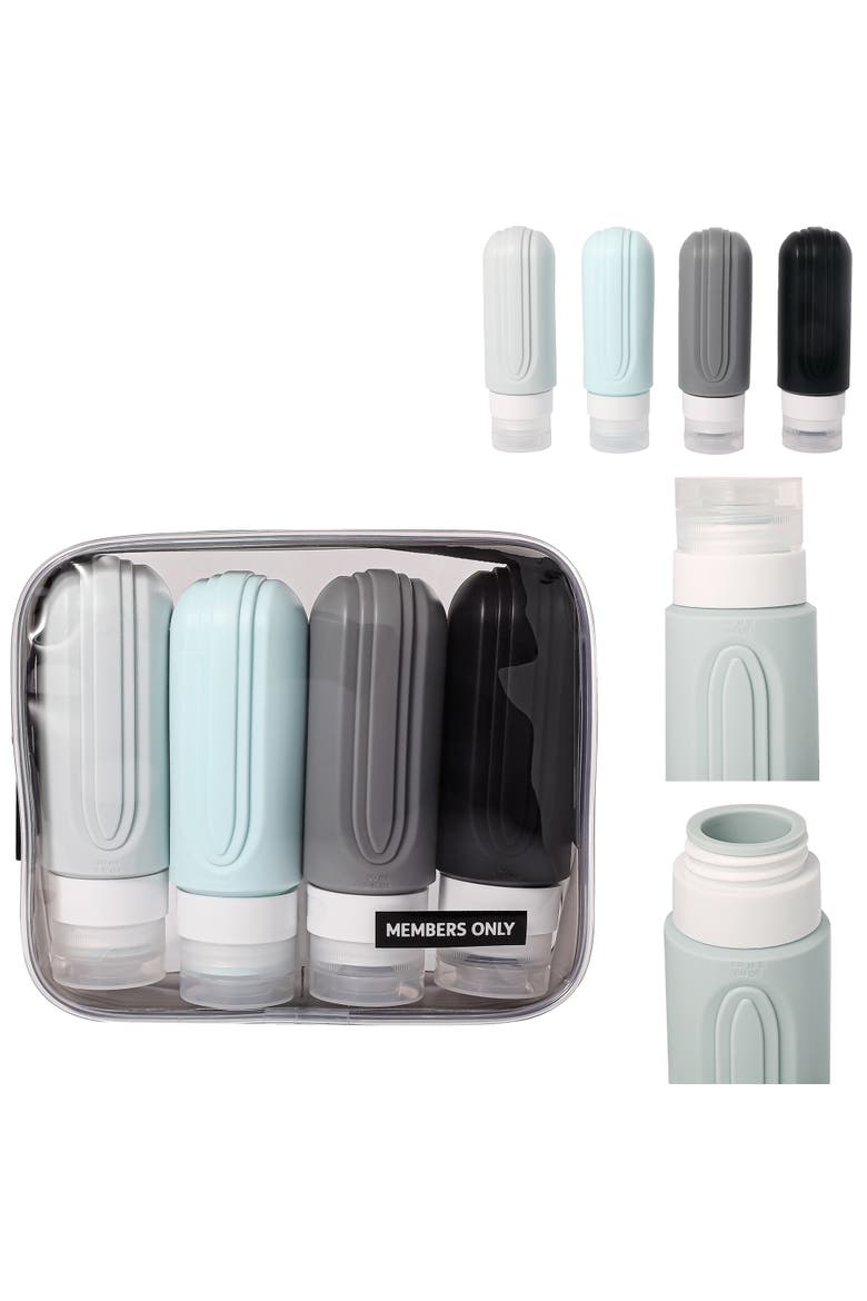 Silicone Travel Bottle Set, 4 Pack, Alternate, color, Multicolor