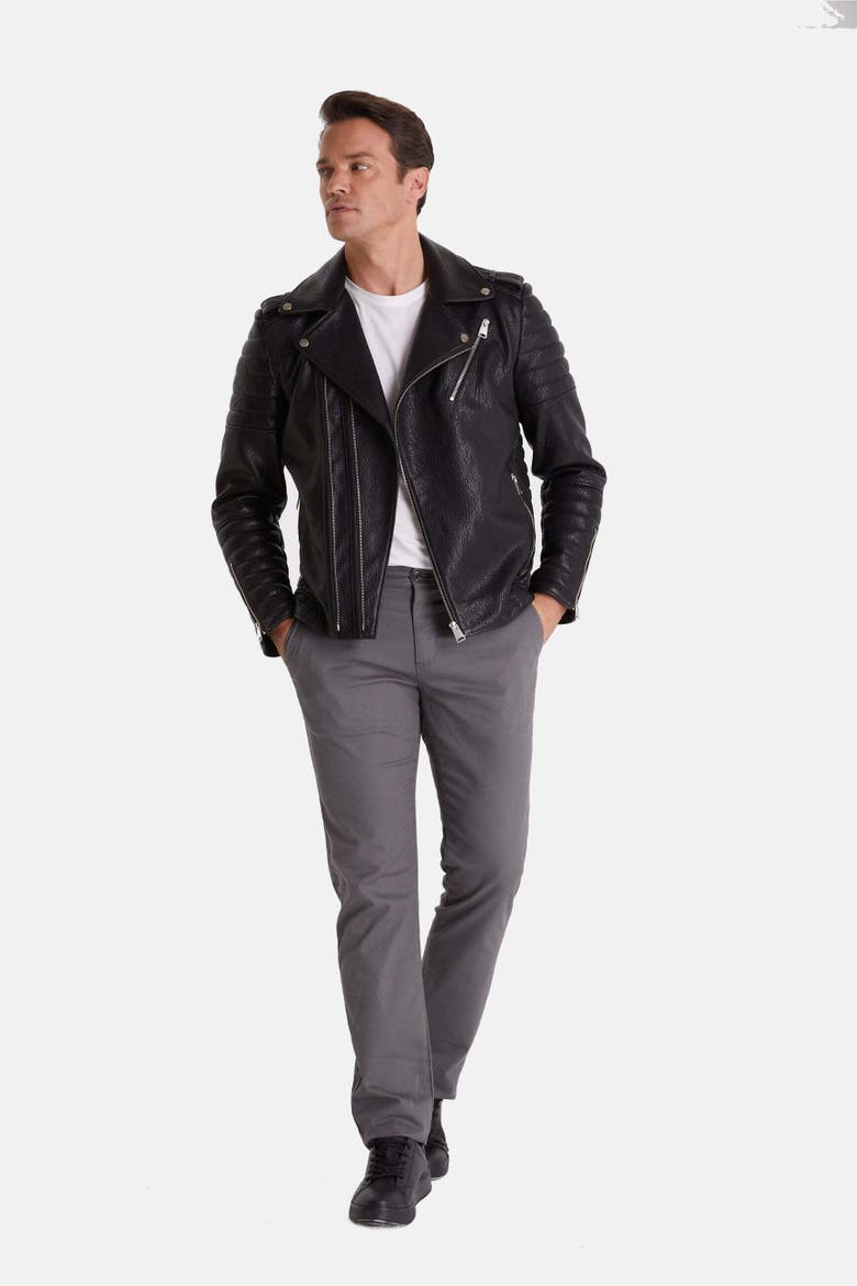 Quentin Leather Jacket, Alternate, color, Black