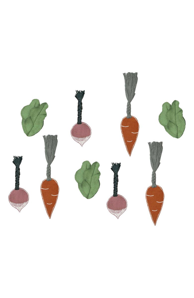 Lorena Canals Kids' Washable Cotton Rug & Veggie Set, Alternate, color, Natural Orange Dark Green