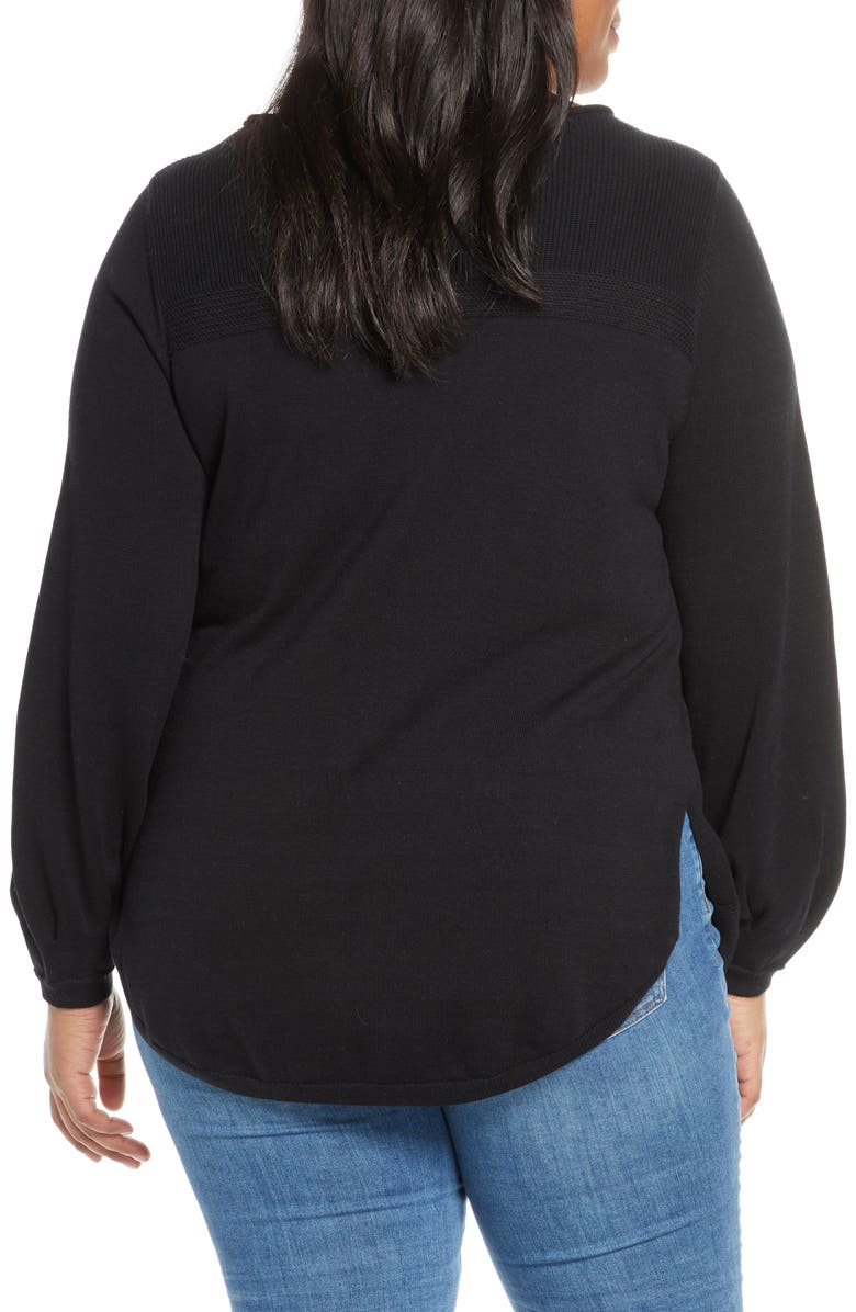 Caslon<sup>®</sup> Bishop Sleeve Cotton Blend Sweater, Alternate, color, 