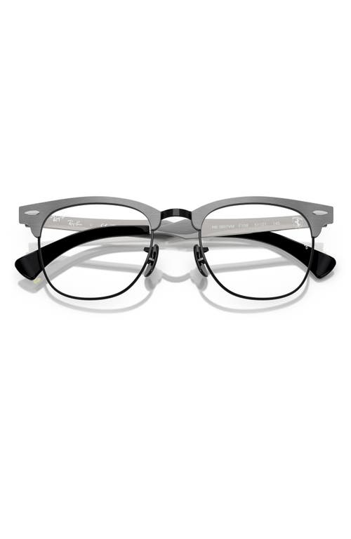 Ray Ban Ray-ban X Scuderia Ferrari 51mm Square Optical Glasses In Black Grey