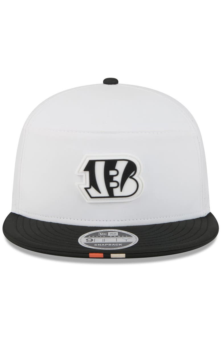 New Era Men's New Era White/Black Cincinnati Bengals 2025 NFL Training Camp Split Panel 9FIFTY Snapback Hat, Alternate, color,