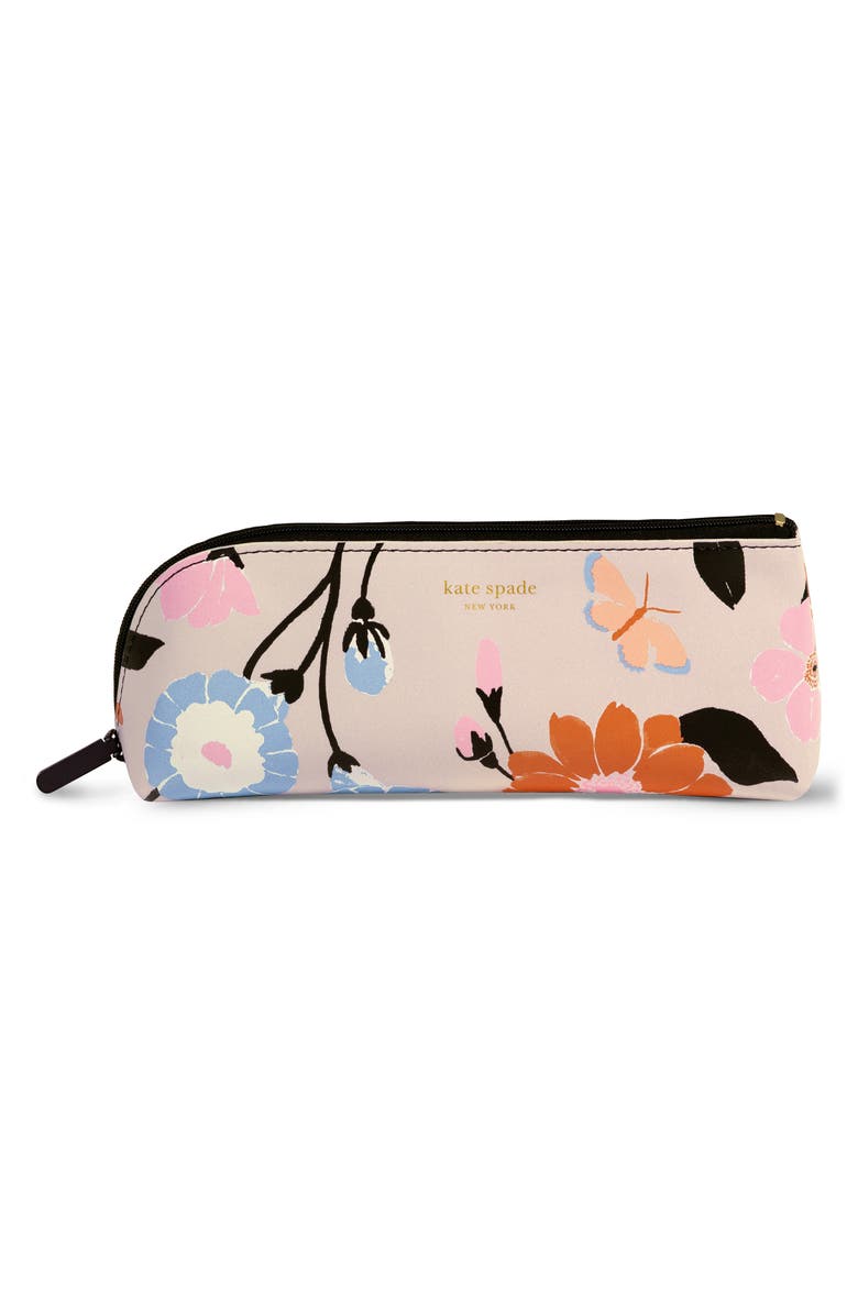 Kate Spade New York floral garden pencil case, Main, color, 