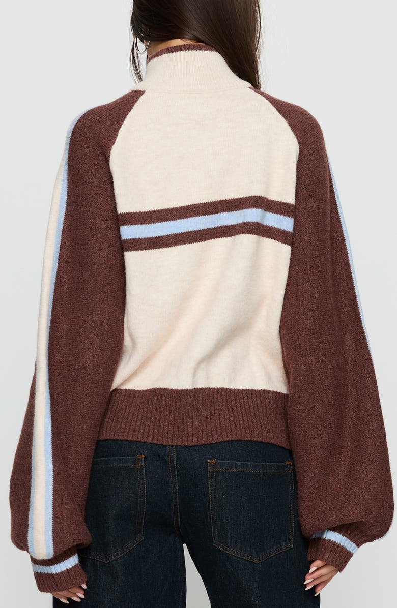 Princess Polly Lexanne Stripe Mock Neck Zip Sweater, Alternate, color, 