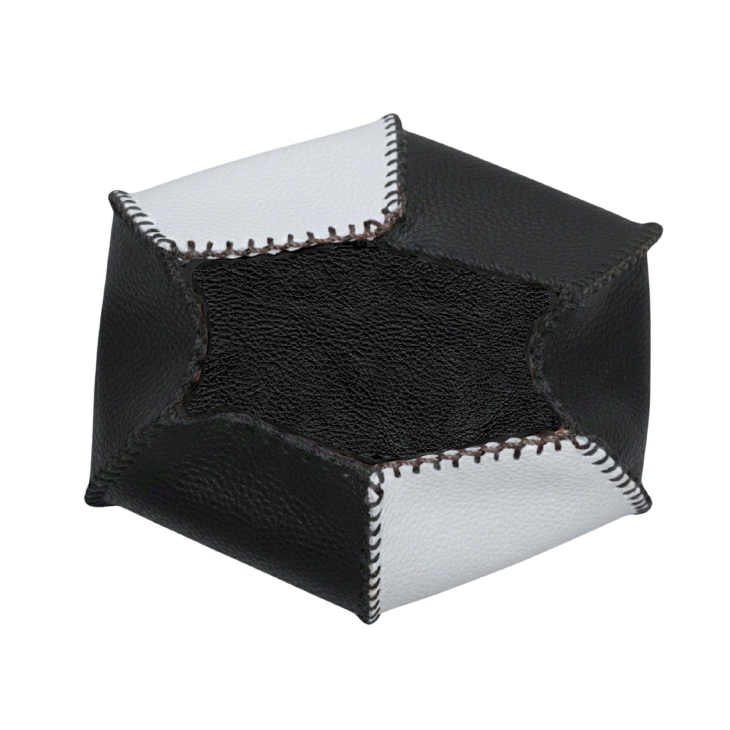 Carlos Falchi Tall Bucket Top Grain Leather Bag, Alternate, color, Black And White