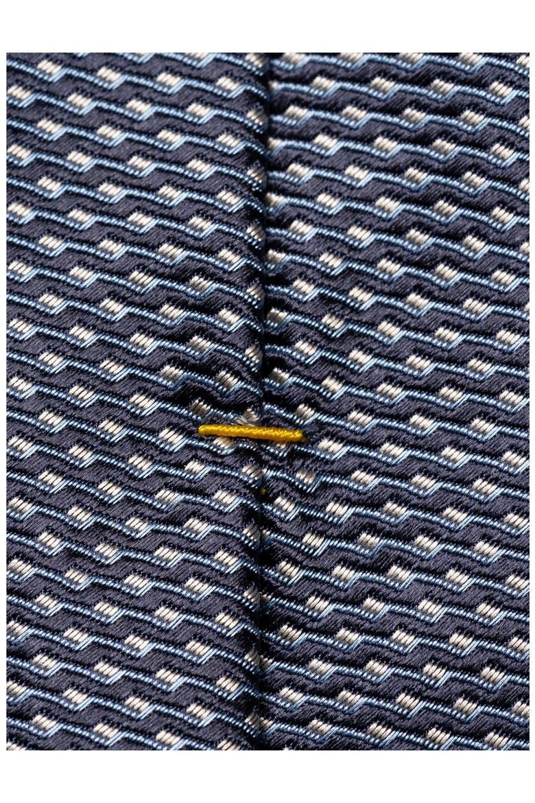 Geometric Silk Jacquard Tie, Alternate, color, NAVY BLUE