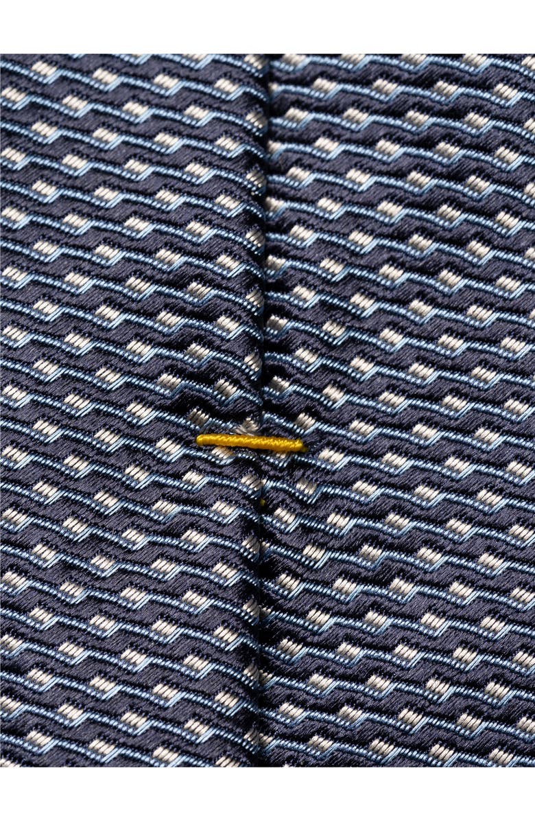 Eton Geometric Silk Jacquard Tie, Alternate, color, Navy Blue