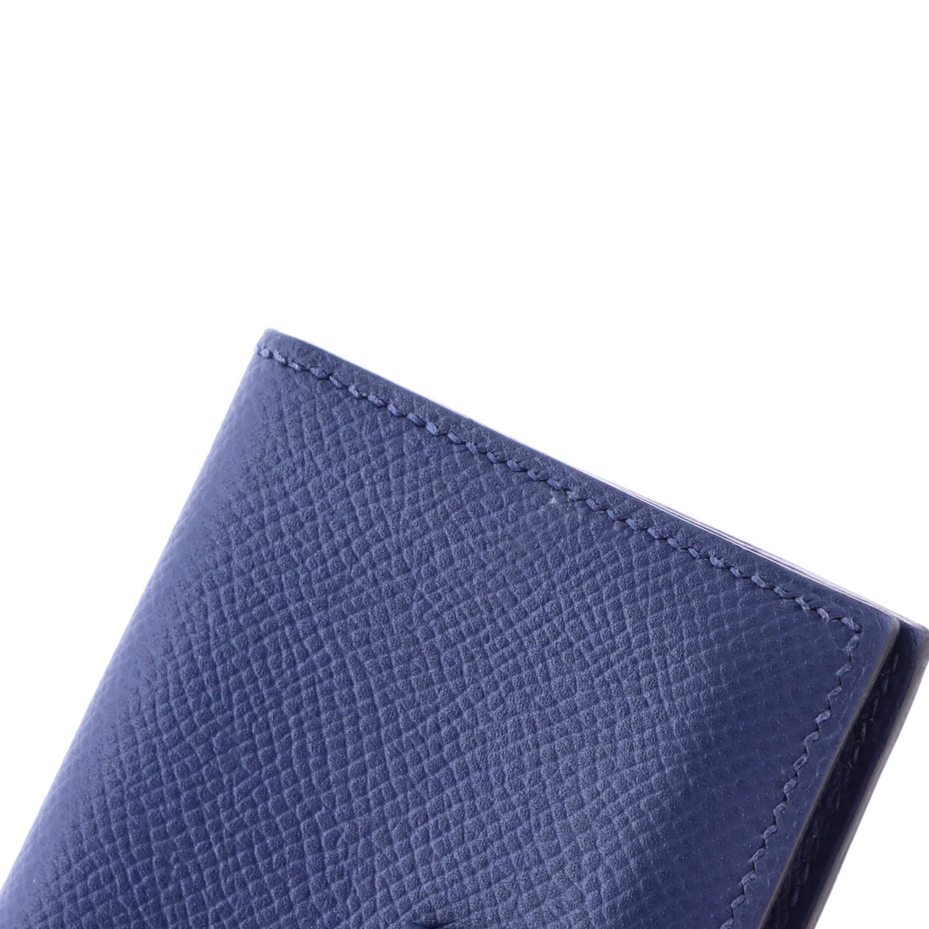 Pre-Owned Hermes Bearn Card Case Epsom, Alternate, color, Bleu Brighton
