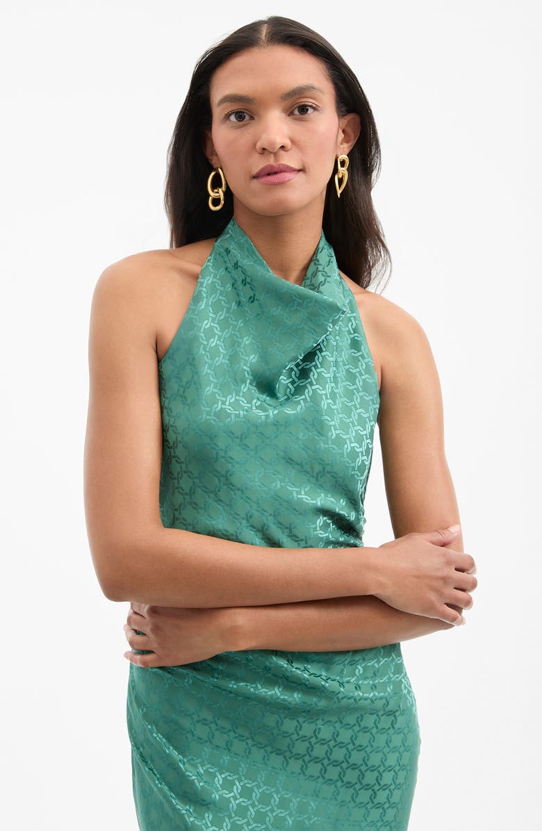 Veronica Beard Maggie Halter Neck Jacquard Dress, Alternate, color, 
