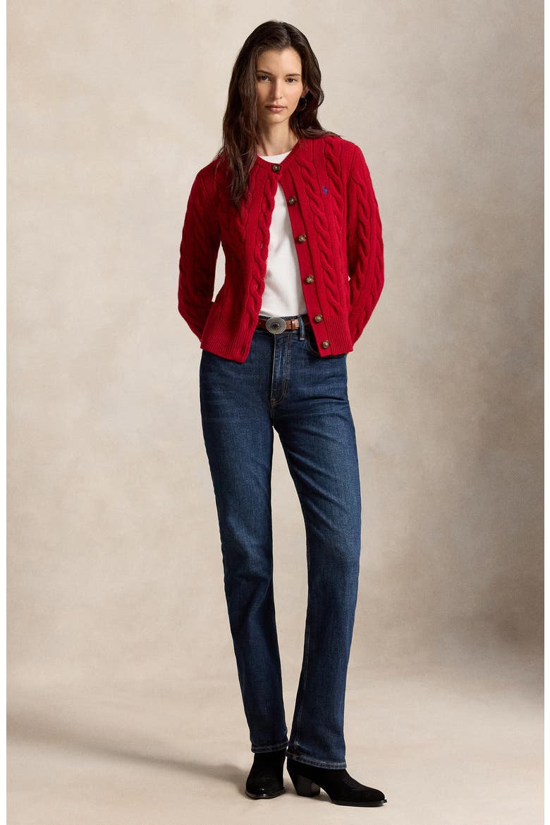 Wool & Cashmere Cable Stitch Cardigan, Alternate, color, UNVRSTY RD