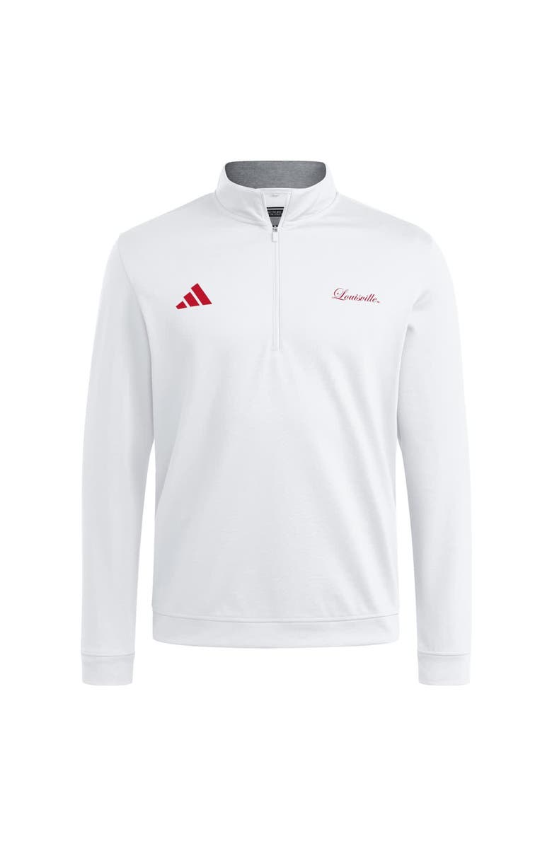 adidas Men's adidas White Louisville Cardinals Elevated Quarter-Zip Jacket, Alternate, color, 
