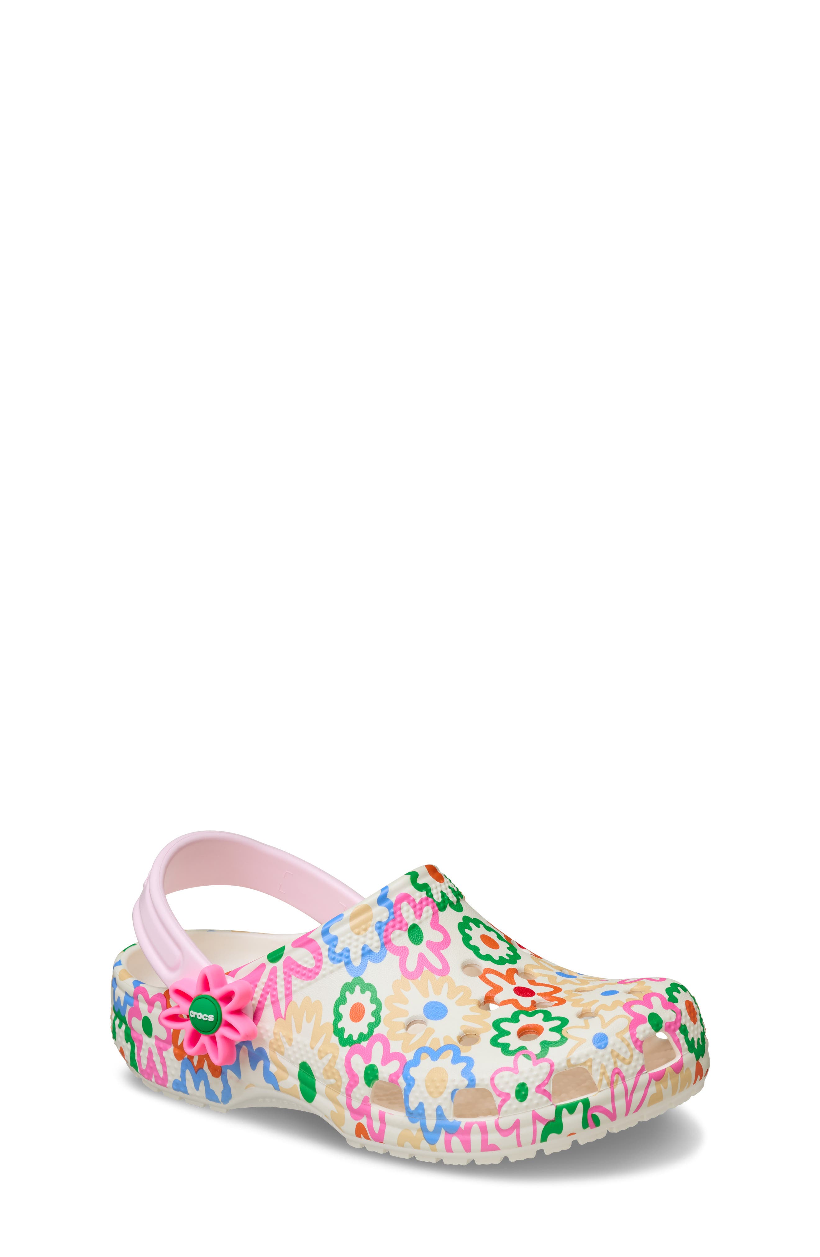 Kids' Classic Retro Flower Clog, Main, color, CHALK MULTI