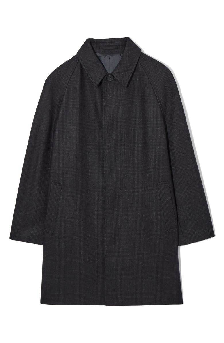 COS Check Felted Wool Blend Coat, Alternate, color,