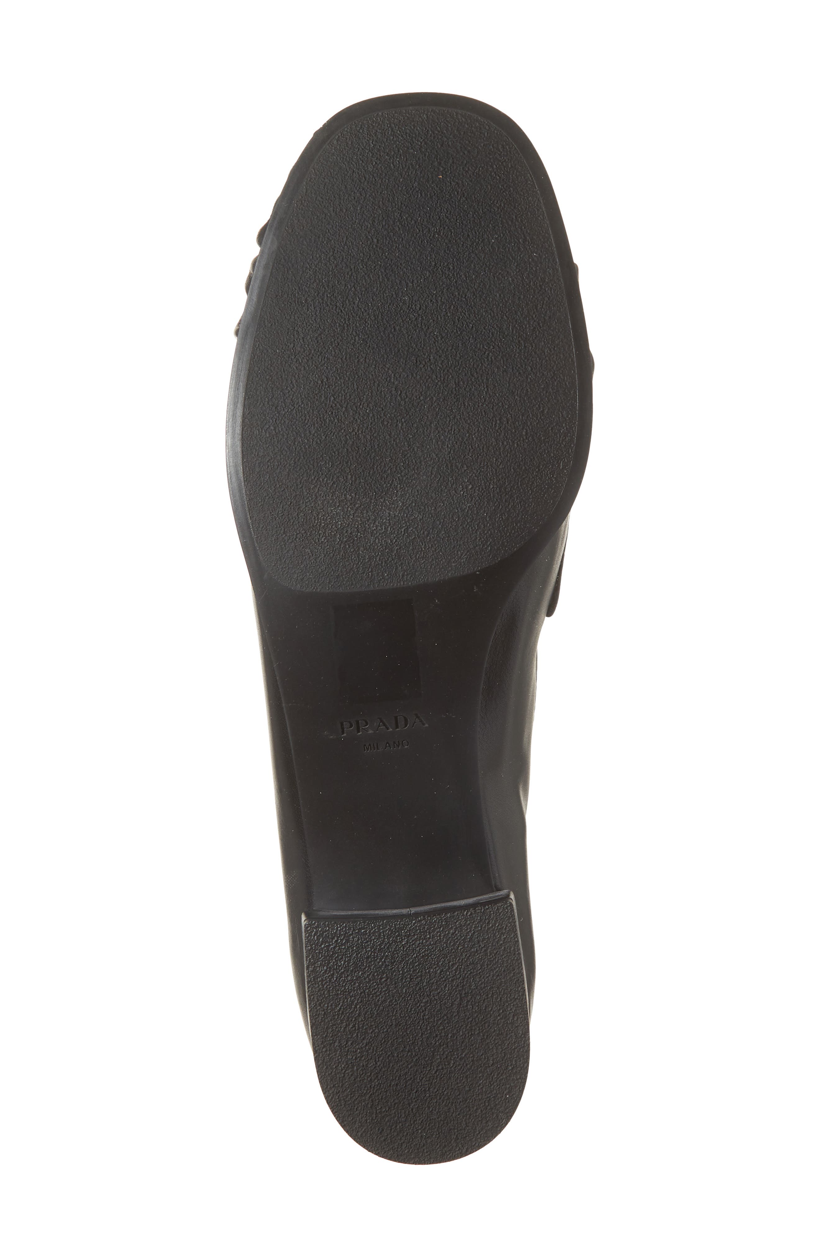 Prada Ruched Toe Penny Loafer, Alternate, color, Nero