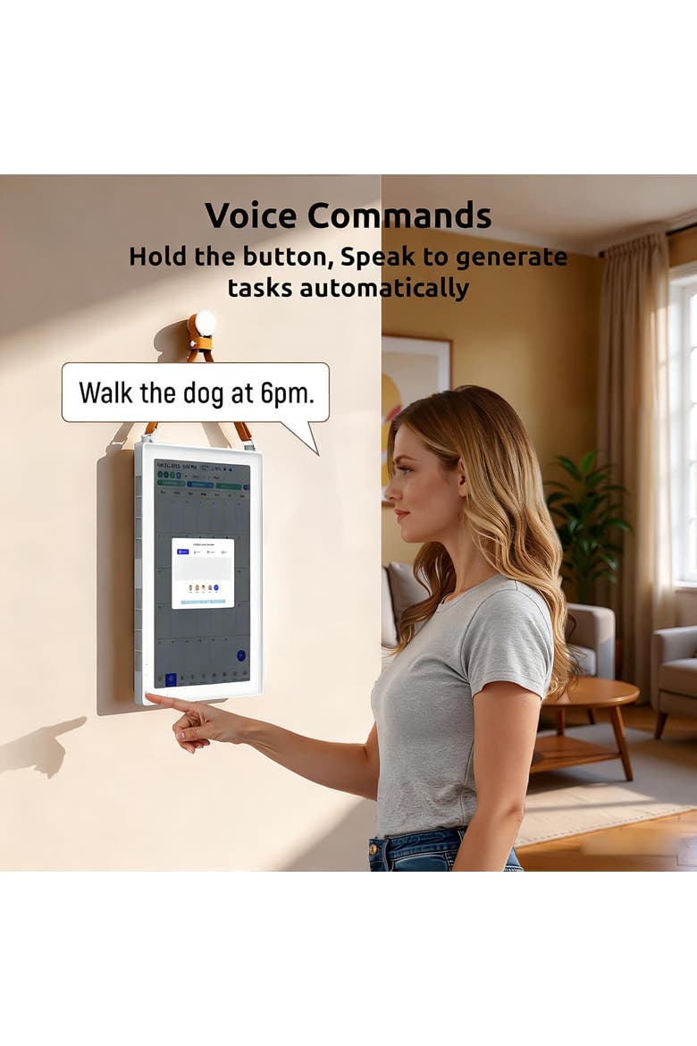 21.5" Digital Calendar and Chore Chart - Smart Interactive Family Display, Alternate, color, White