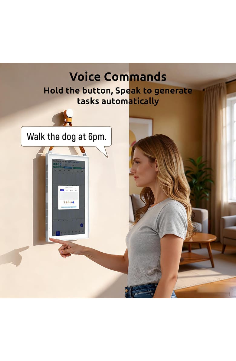 Everblog 21.5" Digital Calendar and Chore Chart - Smart Interactive Family Display, Alternate, color, White