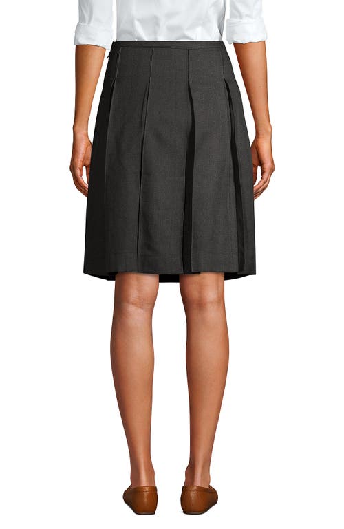 Lands' End School Uniform Solid Box Pleat Skirt Top Of Knee In Black