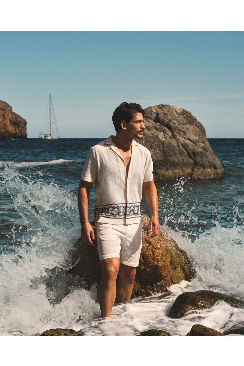 Maitan Relaxed-Fit Shirt, Alternate, color, White Sand/Night Iris