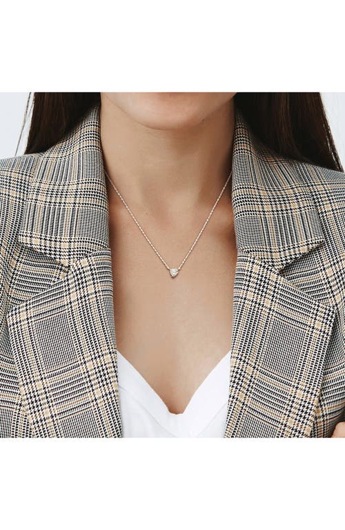 Delmar Sterling Silver Aquamarine & Diamond Heart Pendant Necklace In Blue