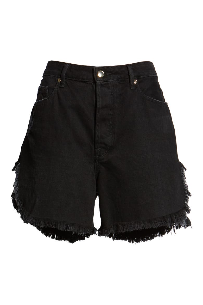 Bombshell High Waist Cutoff Denim Shorts, Alternate, color, BLACK 019