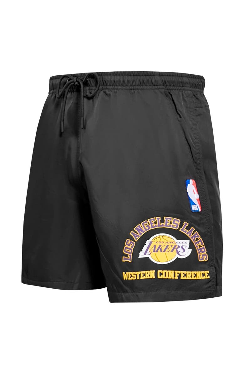 PRO STANDARD Men's Pro Standard Black Los Angeles Lakers Area Code Shorts, Alternate, color, Black